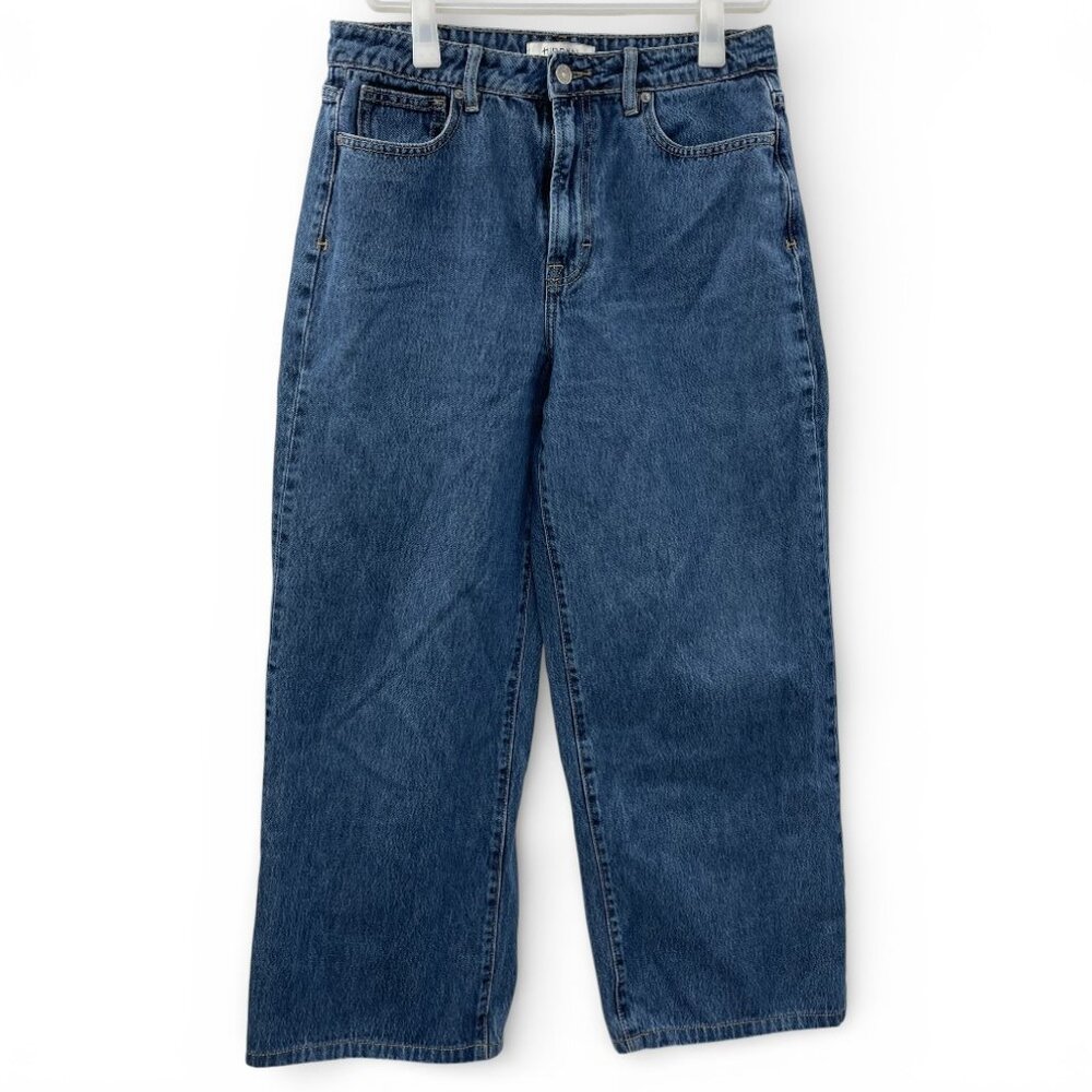 HIDDEN LOS ANGELES High Rise Wide Leg Baggy Blue Cotton Denim Jeans Sz 28